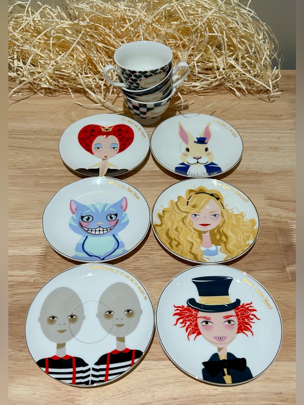 KARACA-Alice in Wonderland Espresso/Turkish Coffee Set (3 Cups & 6 Saucers)
